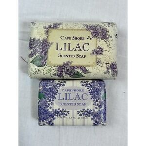 Vtg Cape Shore Lilac Scented Bar Soap x2  New One Full Size One Small